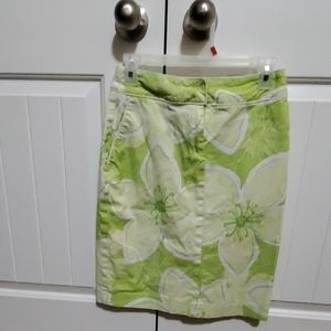 Willi Smith Lim Green Floral Skirt
